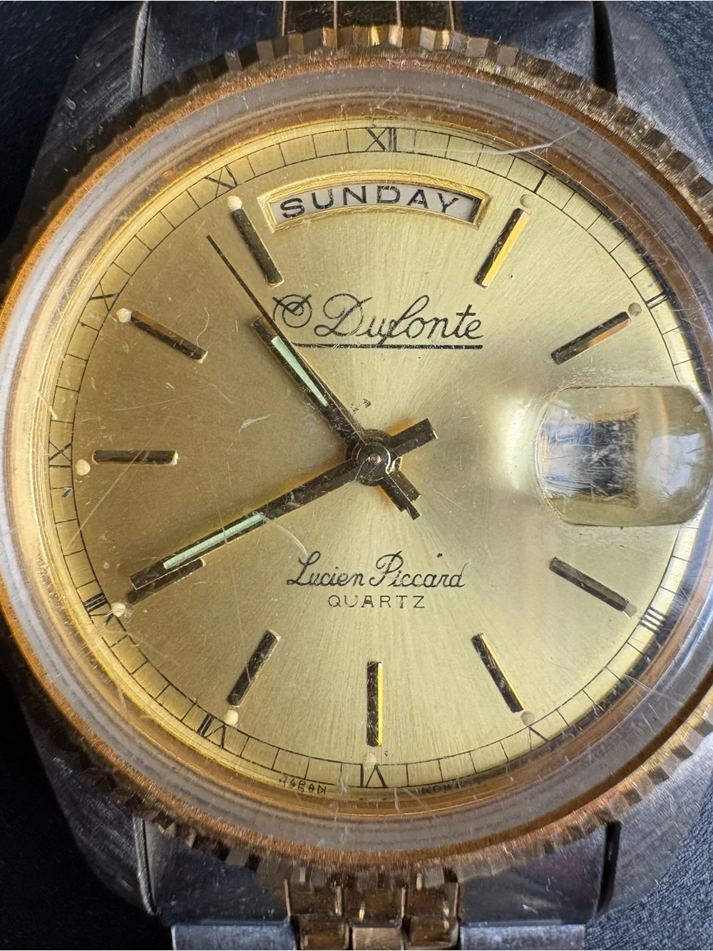 Dufonte Women’s Two-Tone Gold Dial Day-Date Watch
